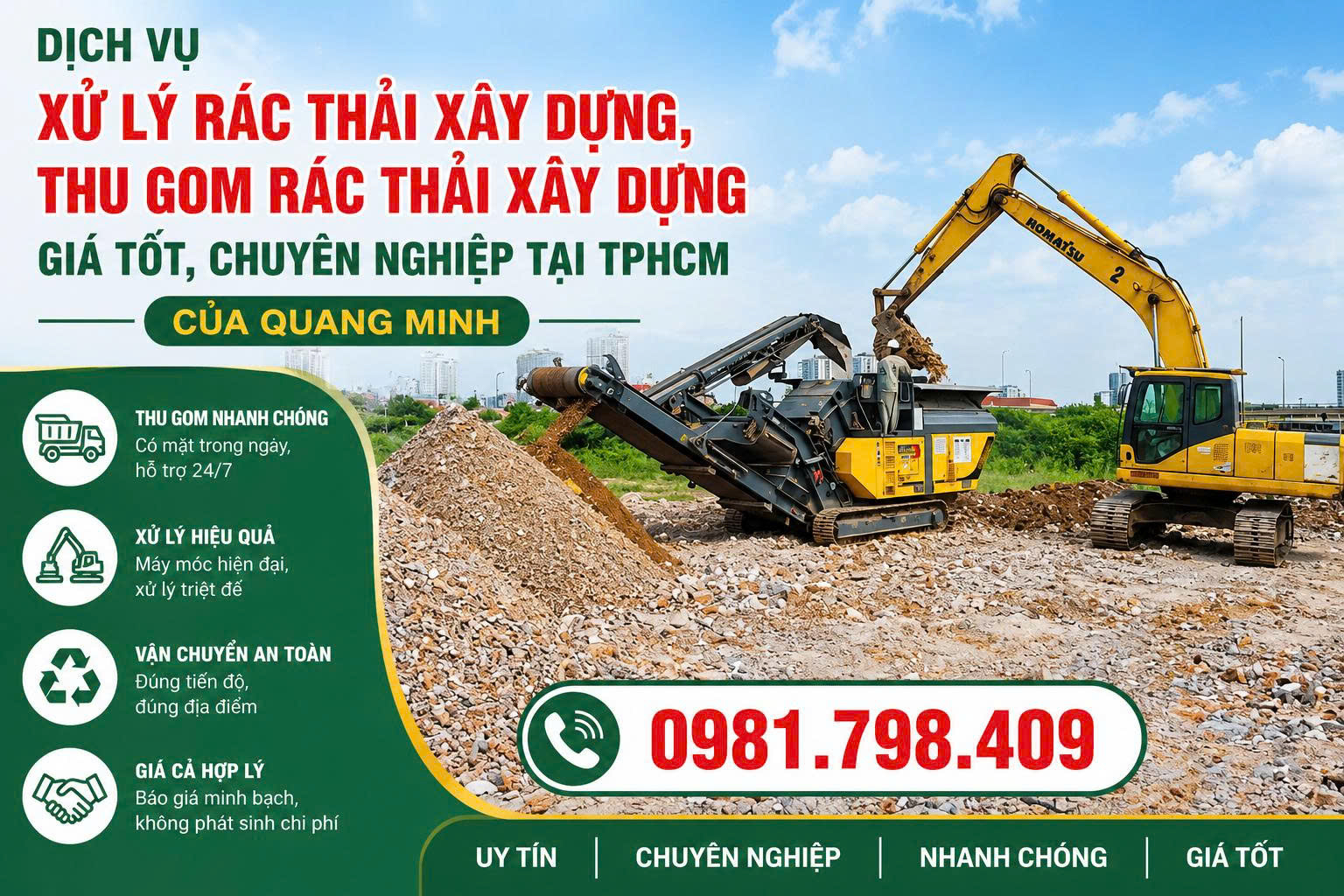 Rác thải xây dựng là gì? Giá vận chuyển, thu gom TPHCM 2026 30 rác thải xây dựng