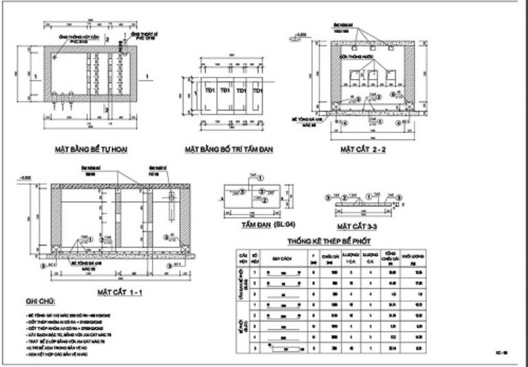 kích thước hầm cầu