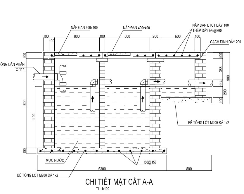 Kích thước hầm cầu gia đình theo đúng tiêu chuẩn hiện nay