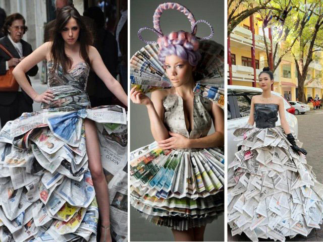 Top 10+ ý tưởng thiết kế trang phục tái chế từ giấy báo 10 trang phục tái chế từ giấy báo