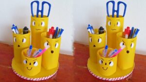 tái chế chai nhựa thành đồ dùng học tập