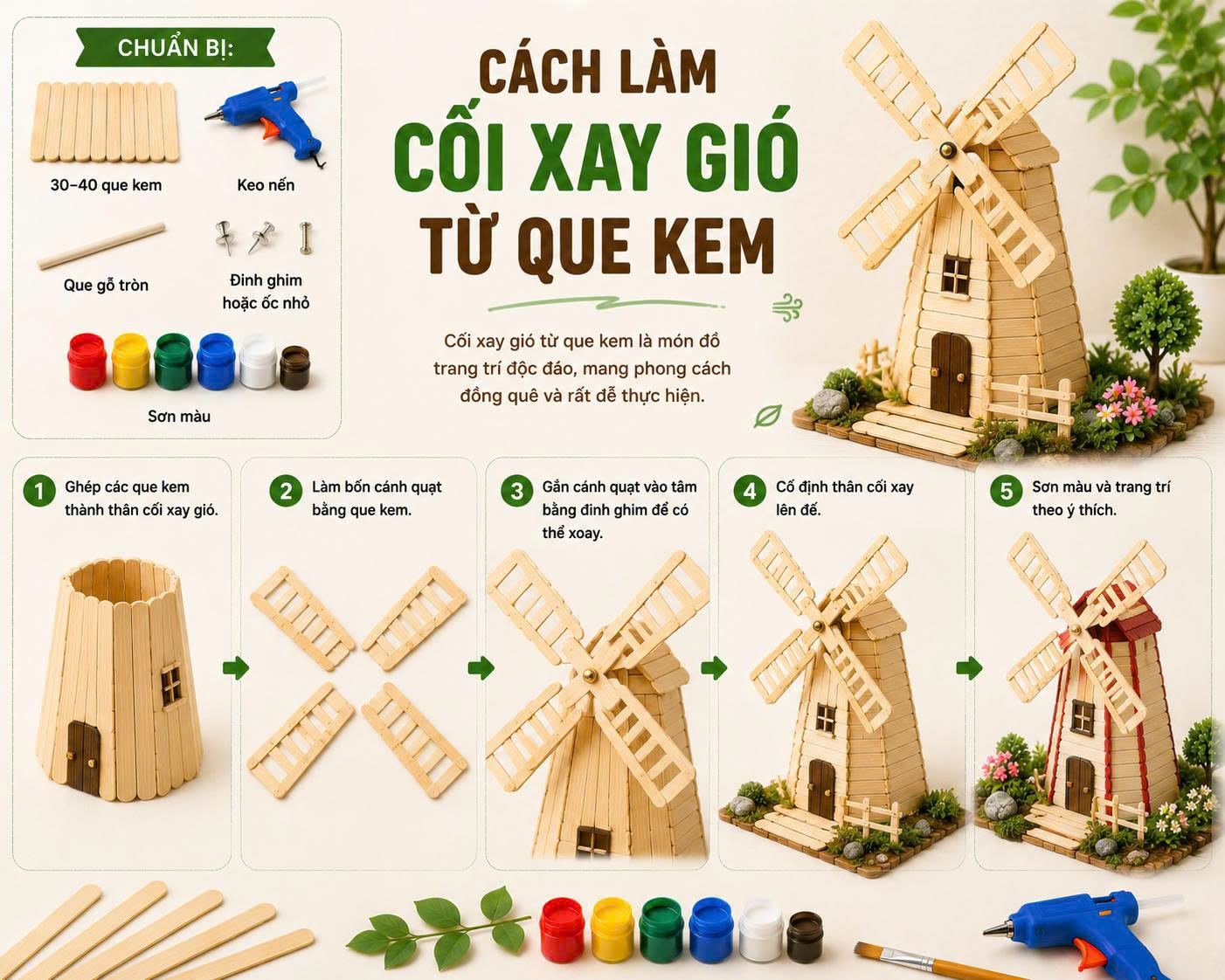 29 Cách làm đồ tái chế từ que kem đơn giản, độc đáo
