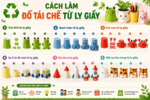 cách làm đồ tái chế từ ly giấy